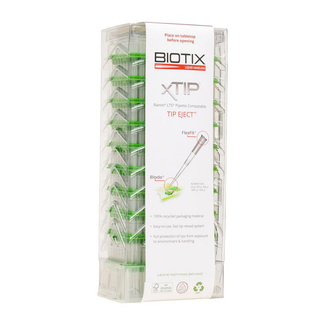 Pipette Tips 250uL xTIP ST LR TE BTX pack of 10x96