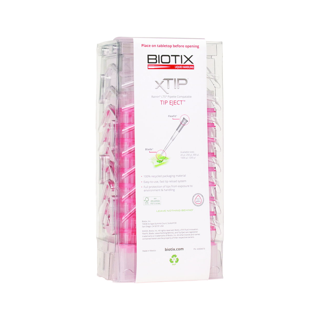 Pipette Tips 20uL xTIP LR ST TE BTX pack of 10x96