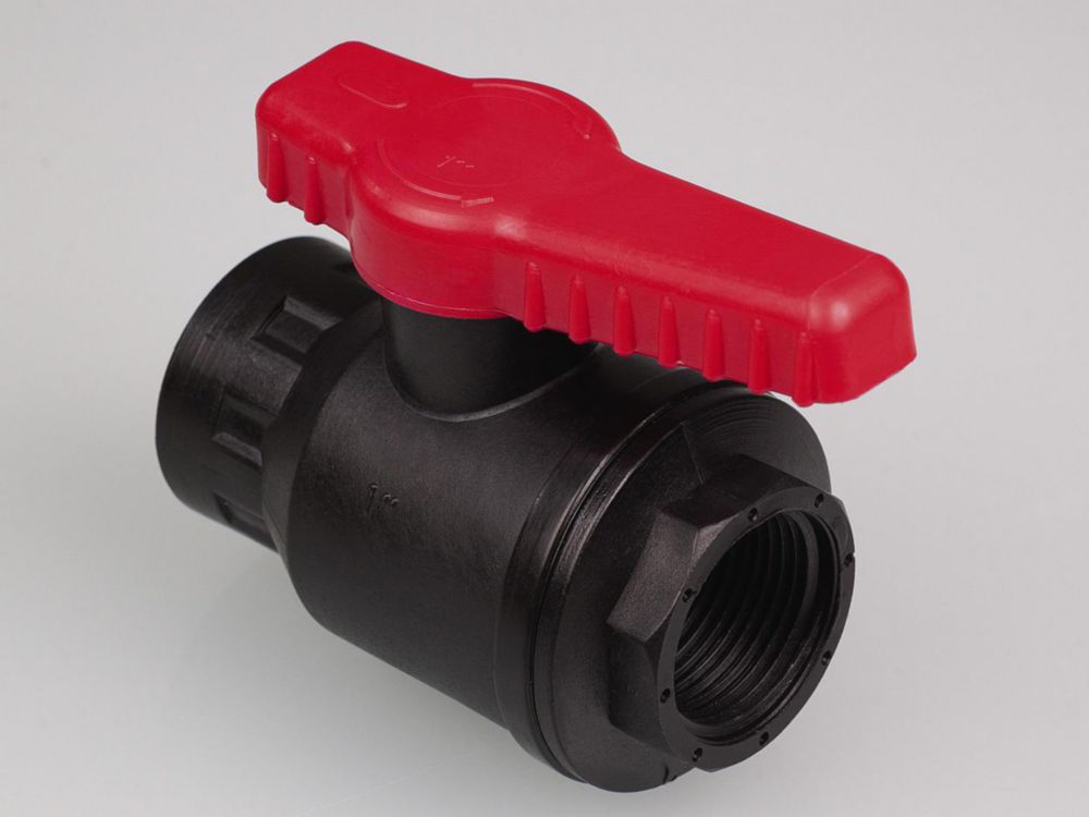 Ball valves, PP, 1" for barrels w. thread connection