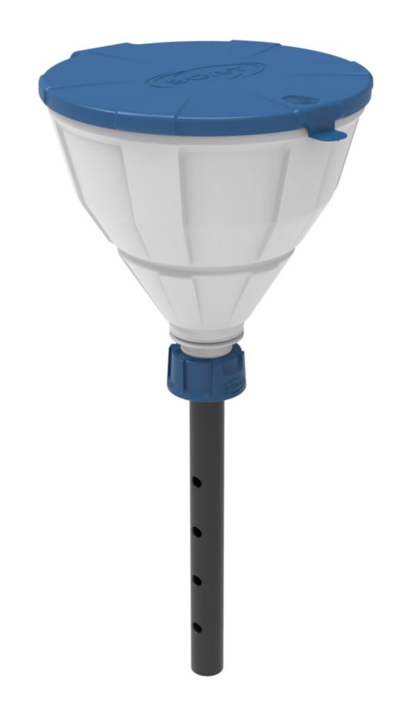 Funnel with ball "ARNOLD", V2.0, GL45 PE-HD white, with lance (220 mm)