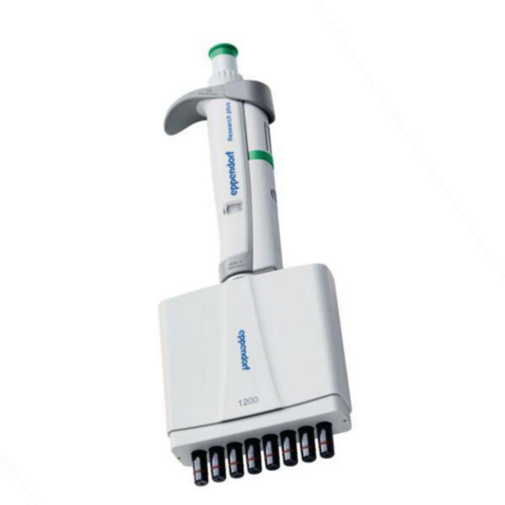 Research® plus, 8-channel, variable 120 - 1.200 µL, green, incl. epT.I.P.S.®-Box