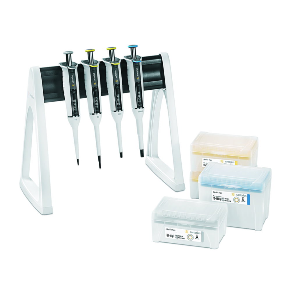 Tacta® Pipette 4-pack 20 incl. Linear Stand and Tacta® Pipetten: 0,5-10;2-20;20-200 a. 100-1000l µl