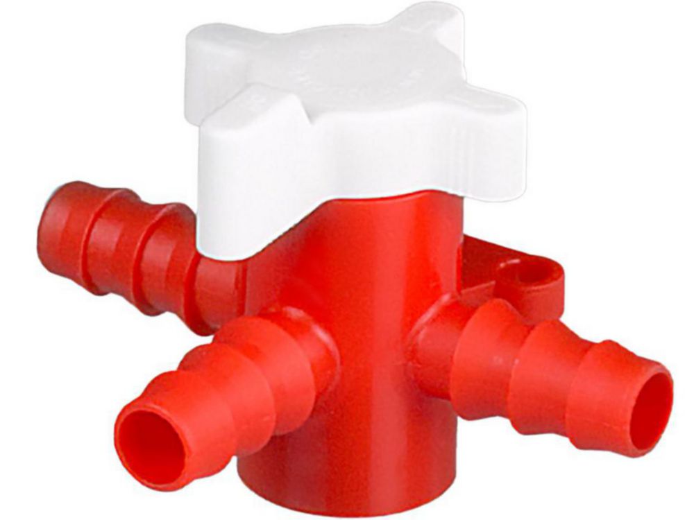 3-way stopcock, PE/PP, bore 6 mm for tubing bore 7-9 mm