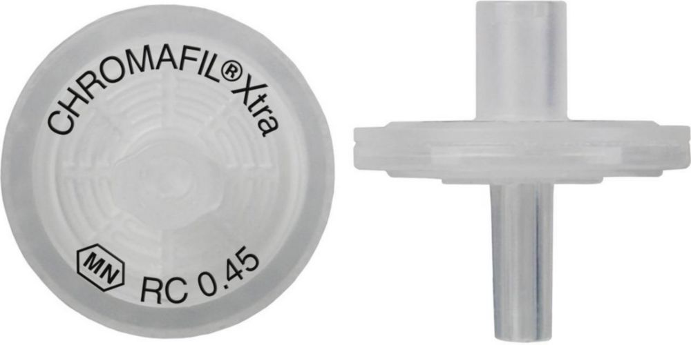 CHROMAFIL Xtra disposable filter RC-45/13 regenerated cellulose, 0.45 µm, 13 mm, colourless PP-case, labelled, pack of 100
