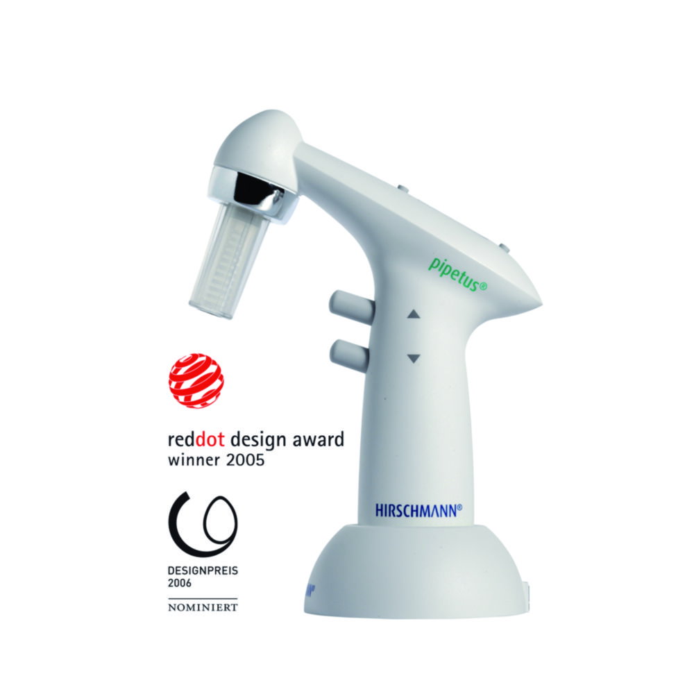 pipetus®-accu 0.1 - 200 ml with charger unit and charging stand for EURO