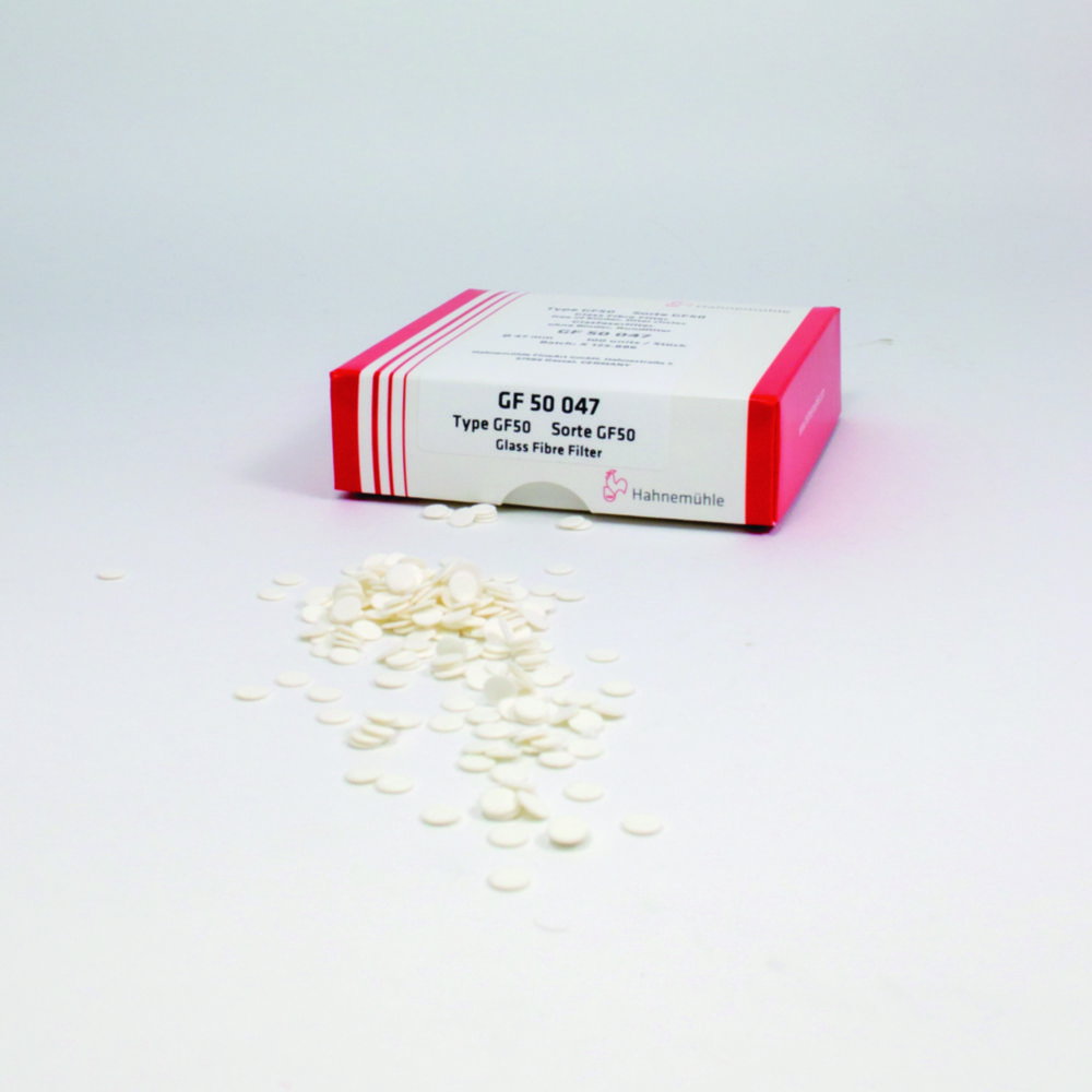 Glass microfibre filter GF52, 47 mm without binder, 54 g/sqm, pack of 100