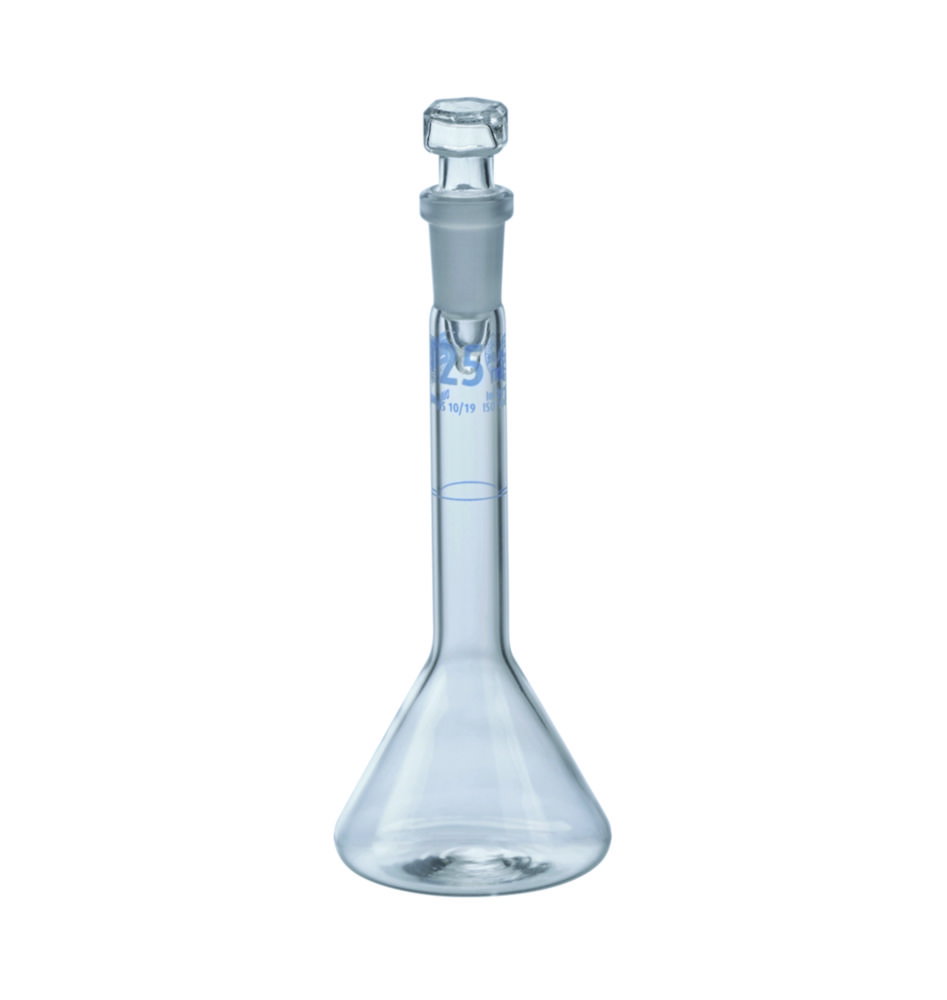 Volumetric flask 10 ml, class A DURAN, NS 10/19, hollow glass stopper trapezoidal, batch identification