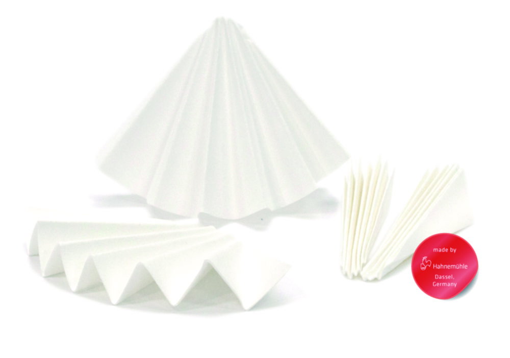 Folded filters 520b, 240 mm technical filterpaper, 155 g/sqm, pack of 100