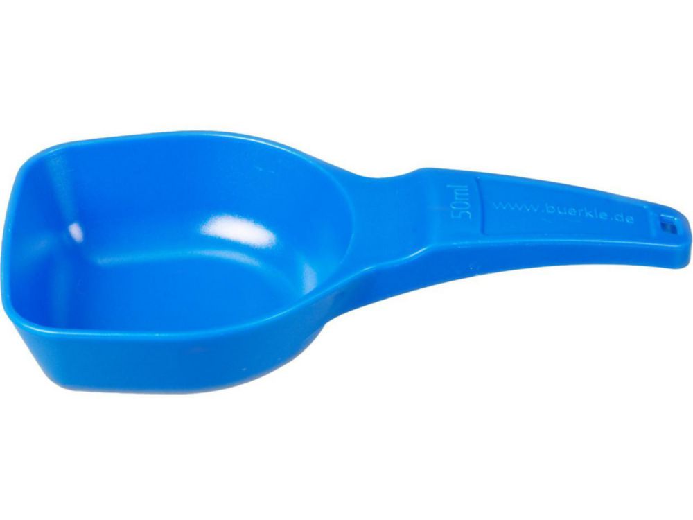 Measuring spoon 50 ml, PS, blue, sterile pack of 100