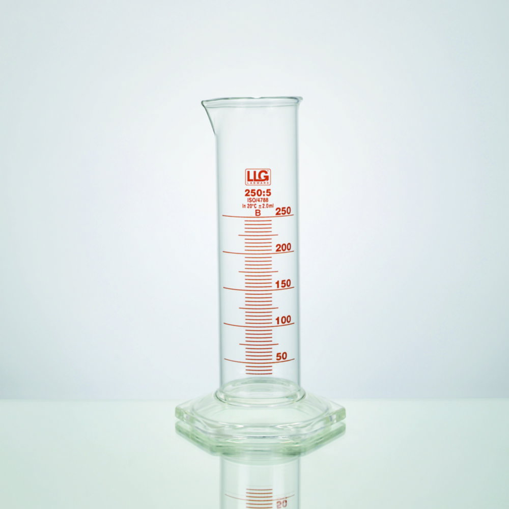 LLG-Measuring cylinders 250ml, low form, class B, pack of 2