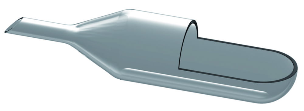 Weighing scoops 3 ml round, with tubular stem, length 52 mm