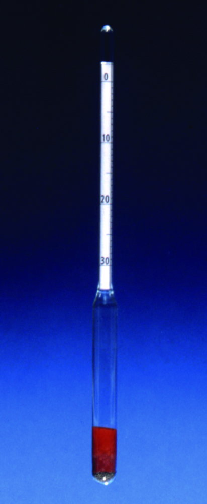 Hydrometer acc.to Baumé 0 - 50 Be : 1,0 Be,280 mm without thermometer