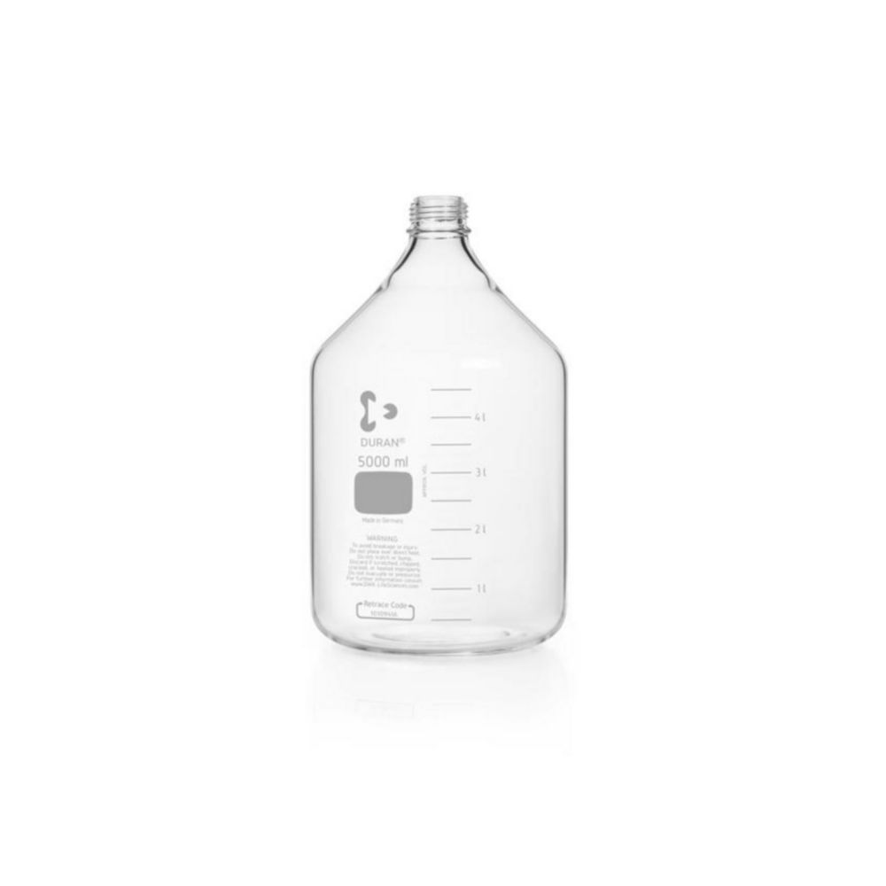 Laboratory bottle 5000ml without screw cap and pouring ring