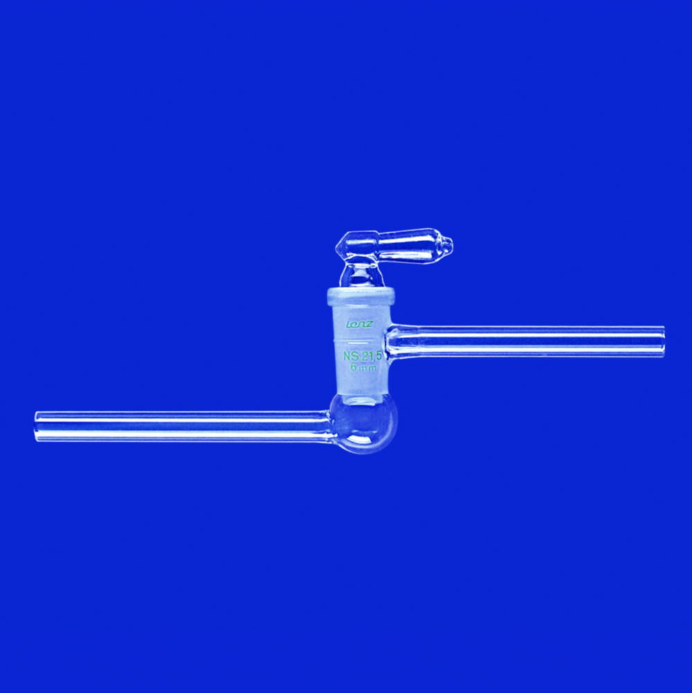 Vacuum Stopcock, 1-way, parallel stopcock NS 24, bore 8,0 mm, boro 3.3