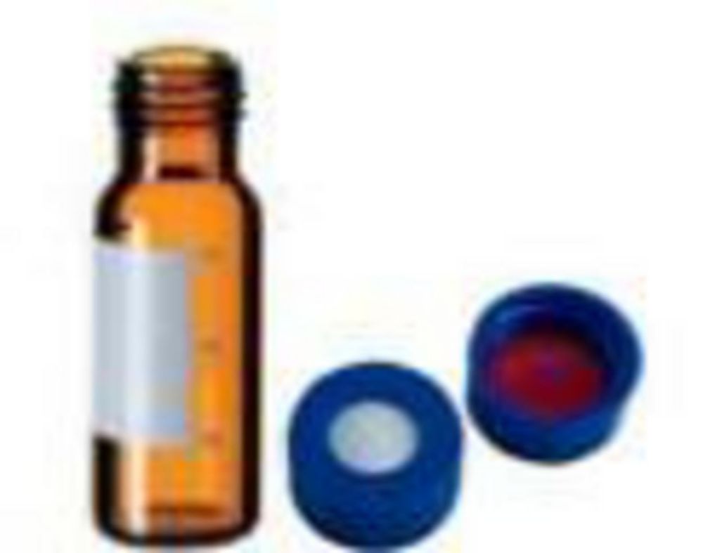 LLG-2in1 KIT: 1.5 ml Short thread vials brown + KGW-caps Ultra Clean, blue, ND9, pack of 100