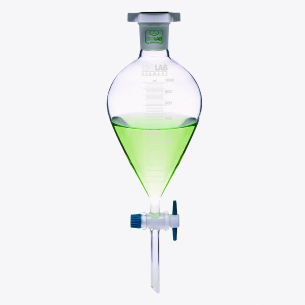 Separating funnel 100 ml conical valve cock, DIN 12452