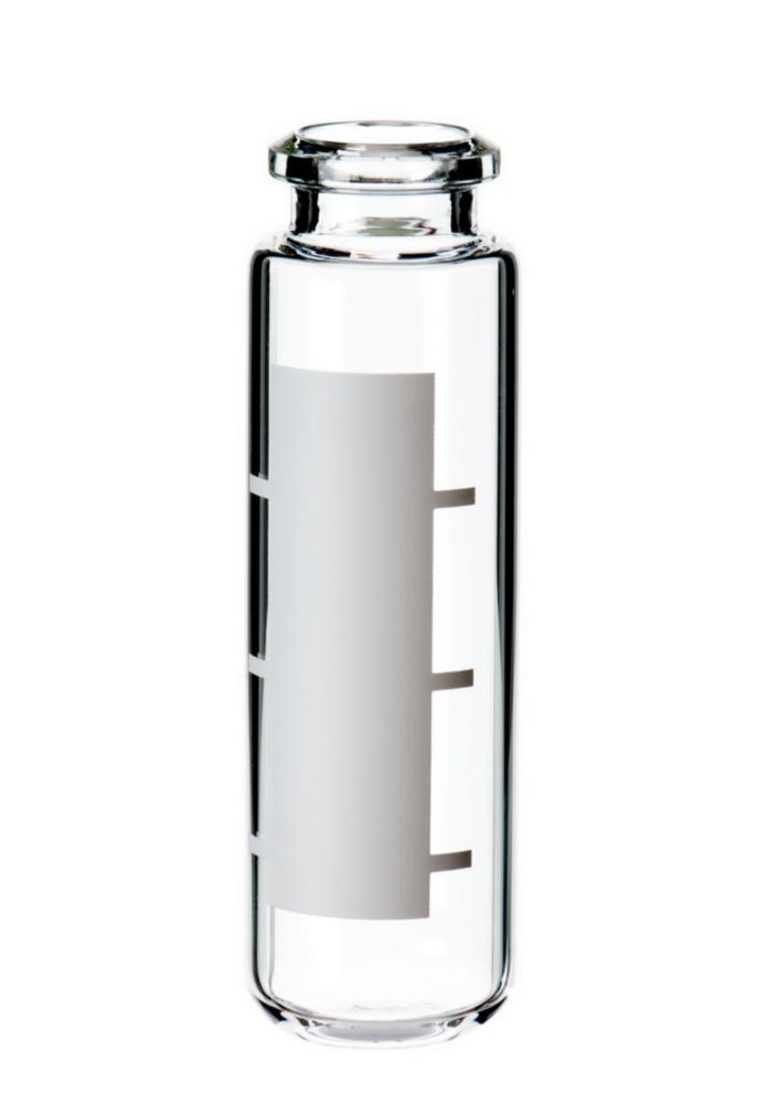 LLG-20ml Headspace-Vial, 75.5 x 23mm, clear glass, 1st hydrolytic class, with label and filling lines rounded bottom