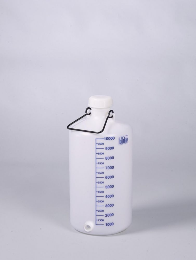 Storage bottle 10 liter HDPE, w. threaded connector