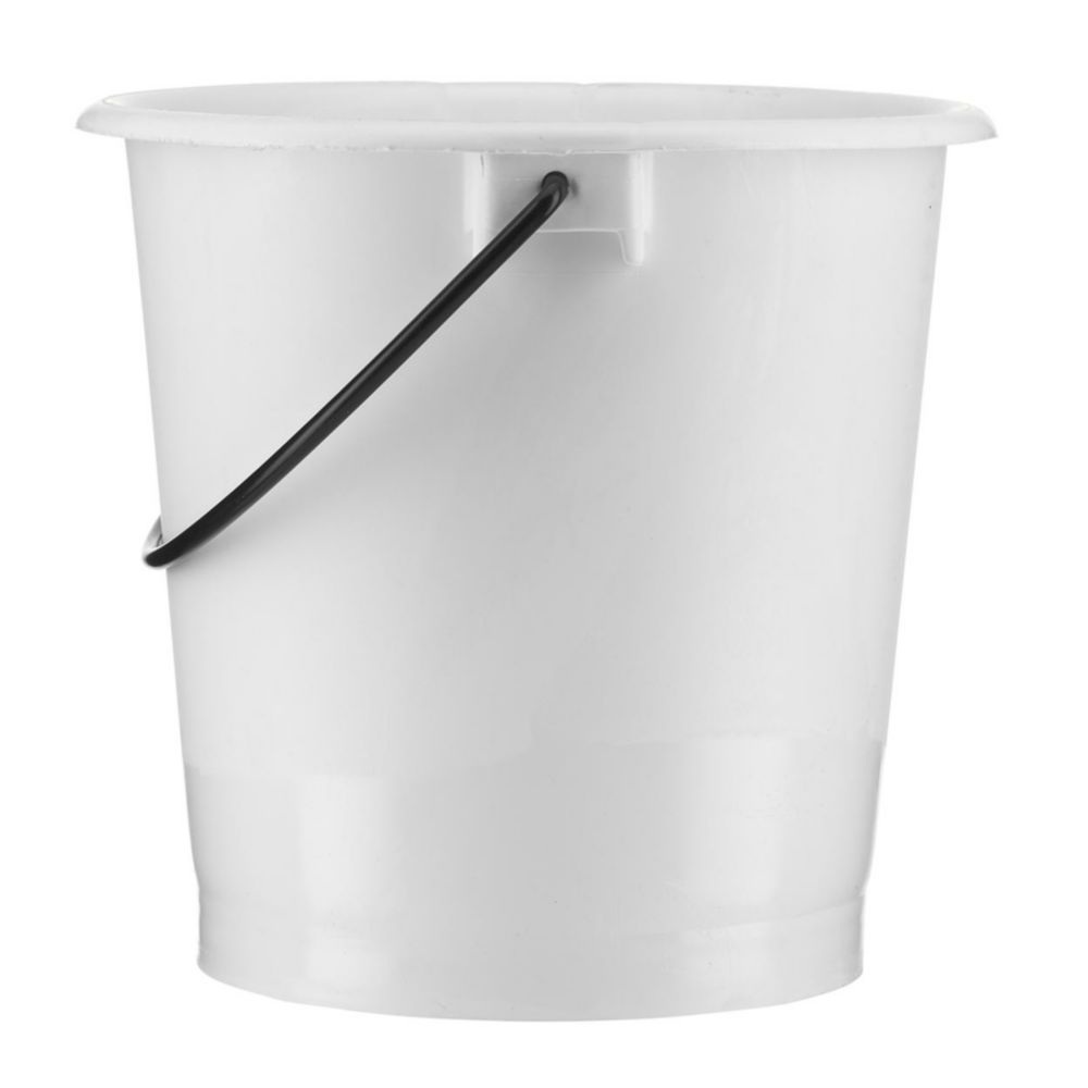 Buckets,PE-HD,with handle,cap. 10 ltrs,white