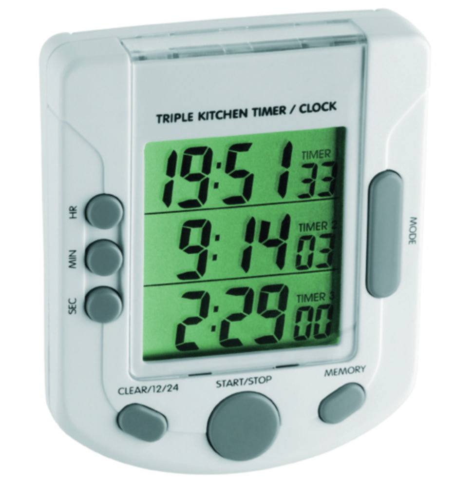 electronical Timer III and stopp clock, white, 3 times up to 20 h