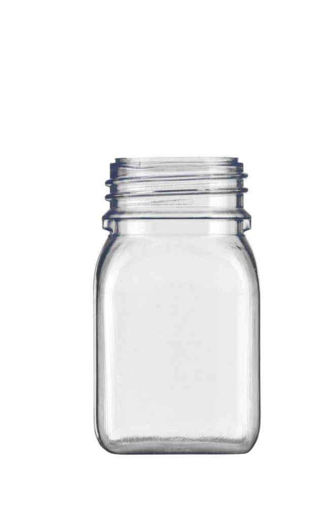 Wide mouth containers, square shape PVC 100ml, clear without closure 9.074.071