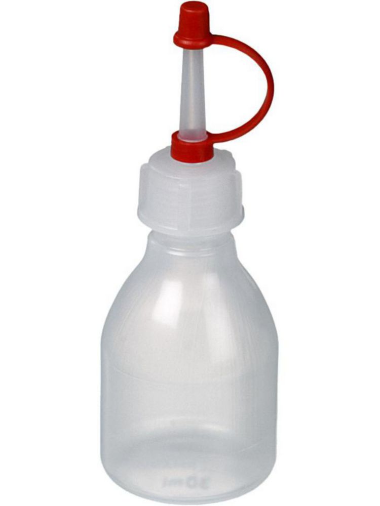 Narrow neck bottle 30 ml, LDPE with dropping closure and closing cap