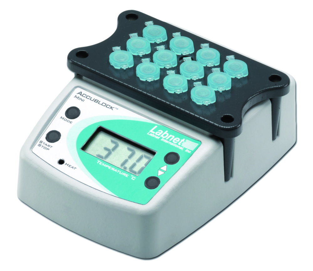 Blockthermostate AccuBlock Mini aluminium block for 12x1,5 ml tubes, +5...100°C, 230V / 50/60 Hz