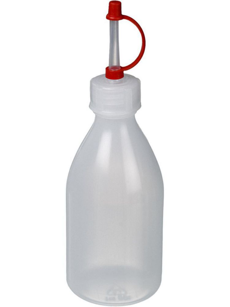 Narrow neck bottle 100 ml, LDPE with drop closure and cap