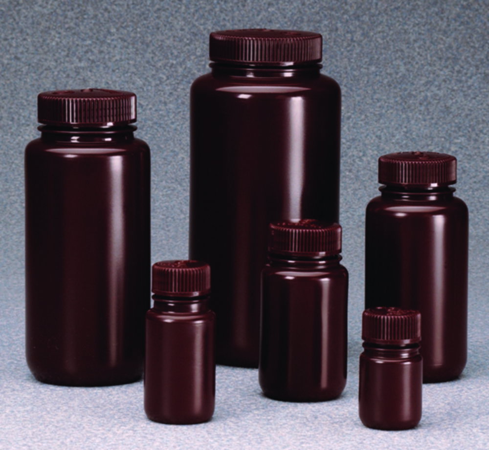 Wide neck bottle 250 ml, HDPE amber