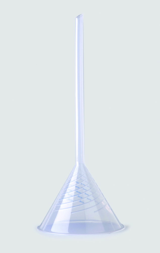 LLG-Laboratory funnel Ø 80 mm PP, with rib, stem length 150mm, pack of 10