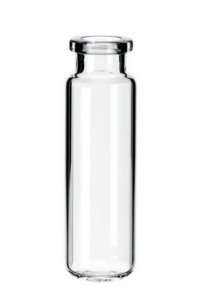 LLG-20ml Headspace-Vial, 75.5 x 22.5mm, clear glass, 1st hydrolytic class, DIN Crimp Neck, long neck, rounded bottom, pack of 100