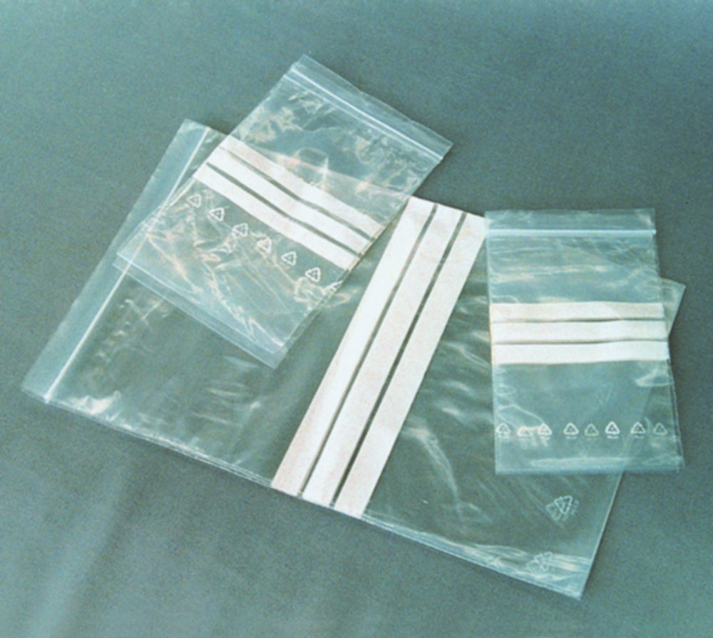 LLG-Pressure-seal bag, PE, 100x150mm with write-on patch, pack of 1000