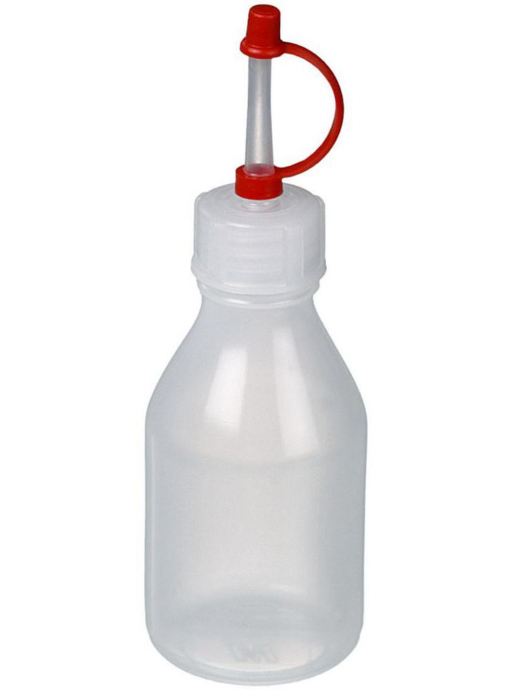 Narrow neck bottle 50 ml, LDPE with droppig closure and closure cap