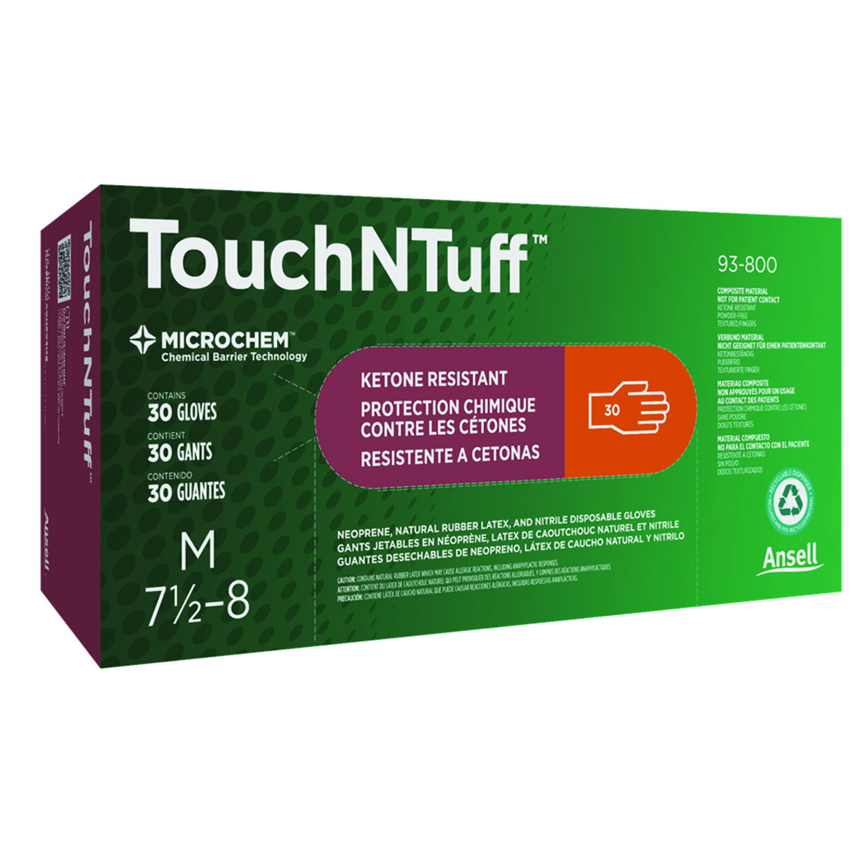 Disposable Gloves TouchNTuff®, size L (8.5 - 9) pack of 30
