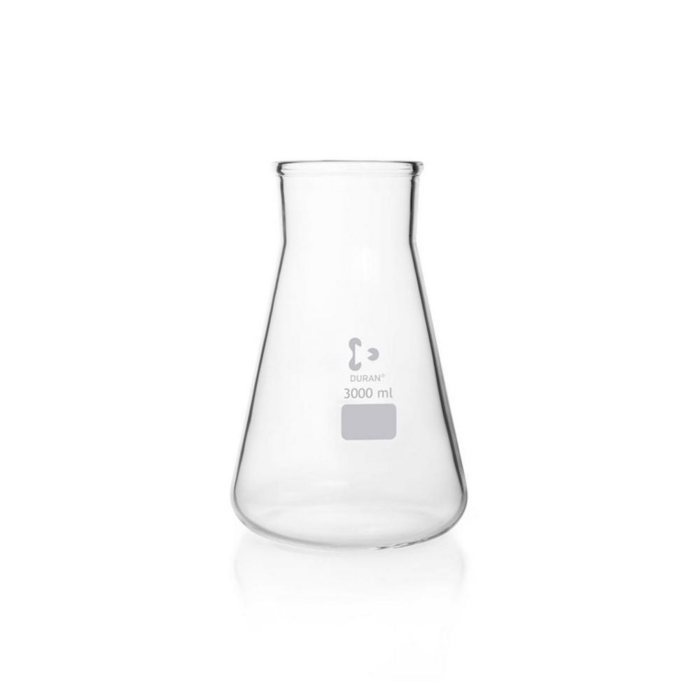 DURAN® conical flask, wide neck, Erlenmeyer shape, 3000ml