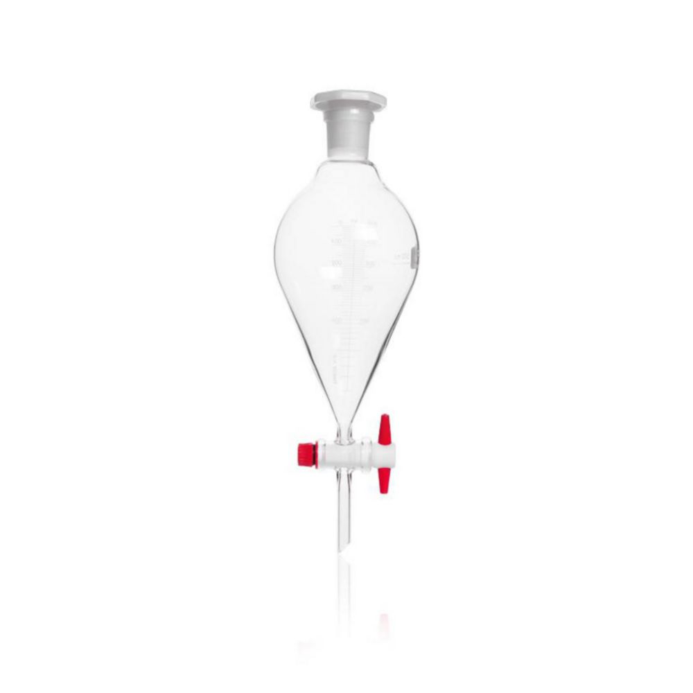 Separating funnel, conical DURAN® with PTFE key, graduated, 500 ml