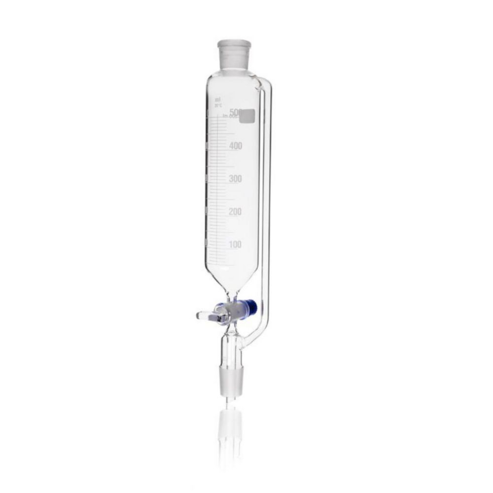 DURAN® Dropping funnel, with pressure equalisation tube, standard ground cone 29/32, stopcock and key retaining device,  500 ml