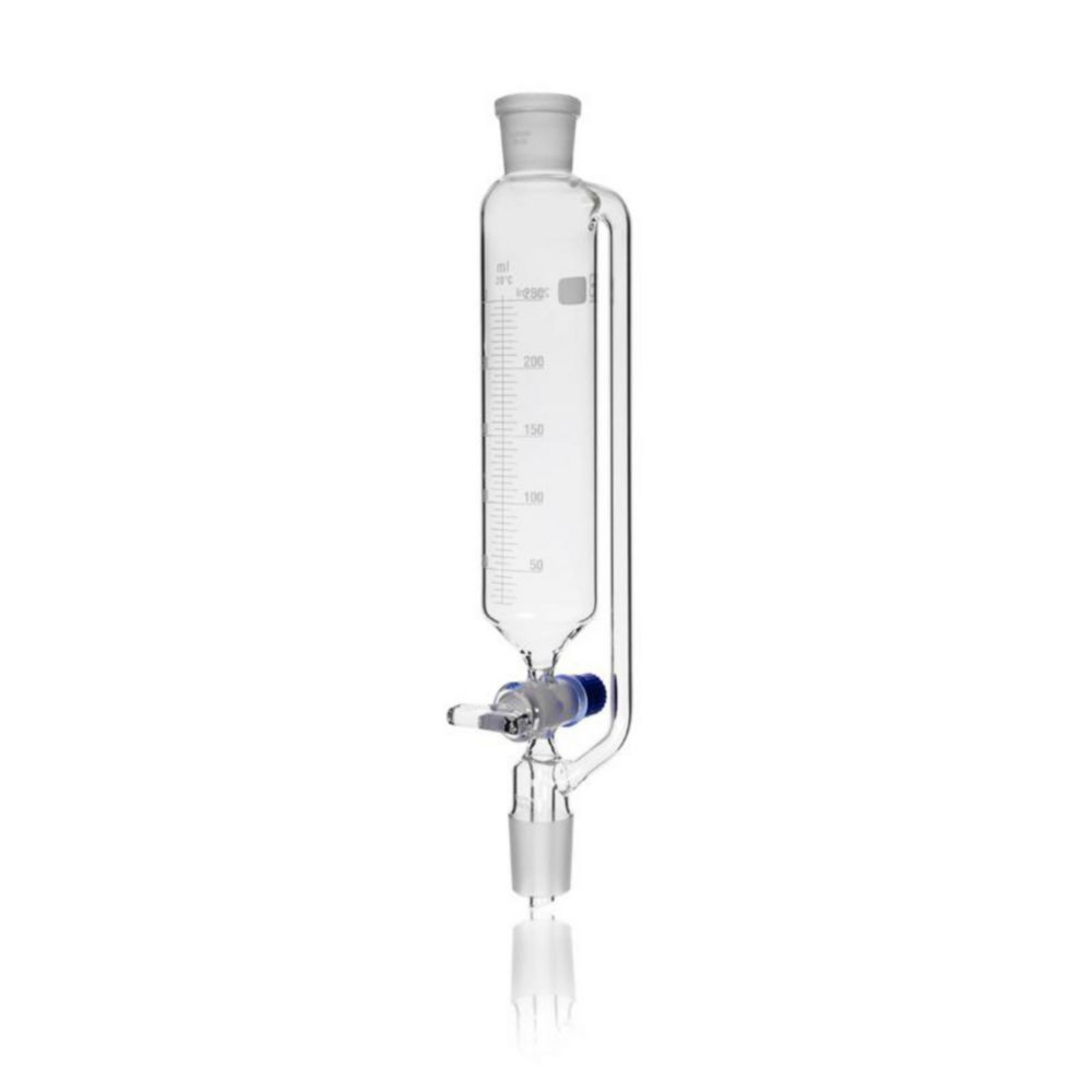 DURAN® Dropping funnel, with pressure equalisation tube, standard ground cone 29/32, stopcock and key retaining device, 250 ml