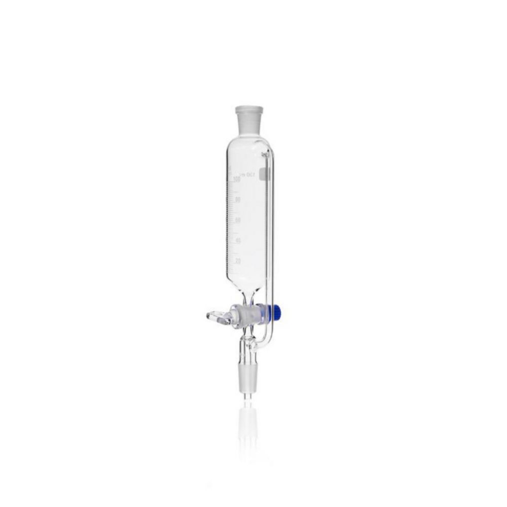 DURAN® Dropping funnel, with pressure equalisation tube, standard ground cone 19/26, stopcock and key retaining device, 100 ml