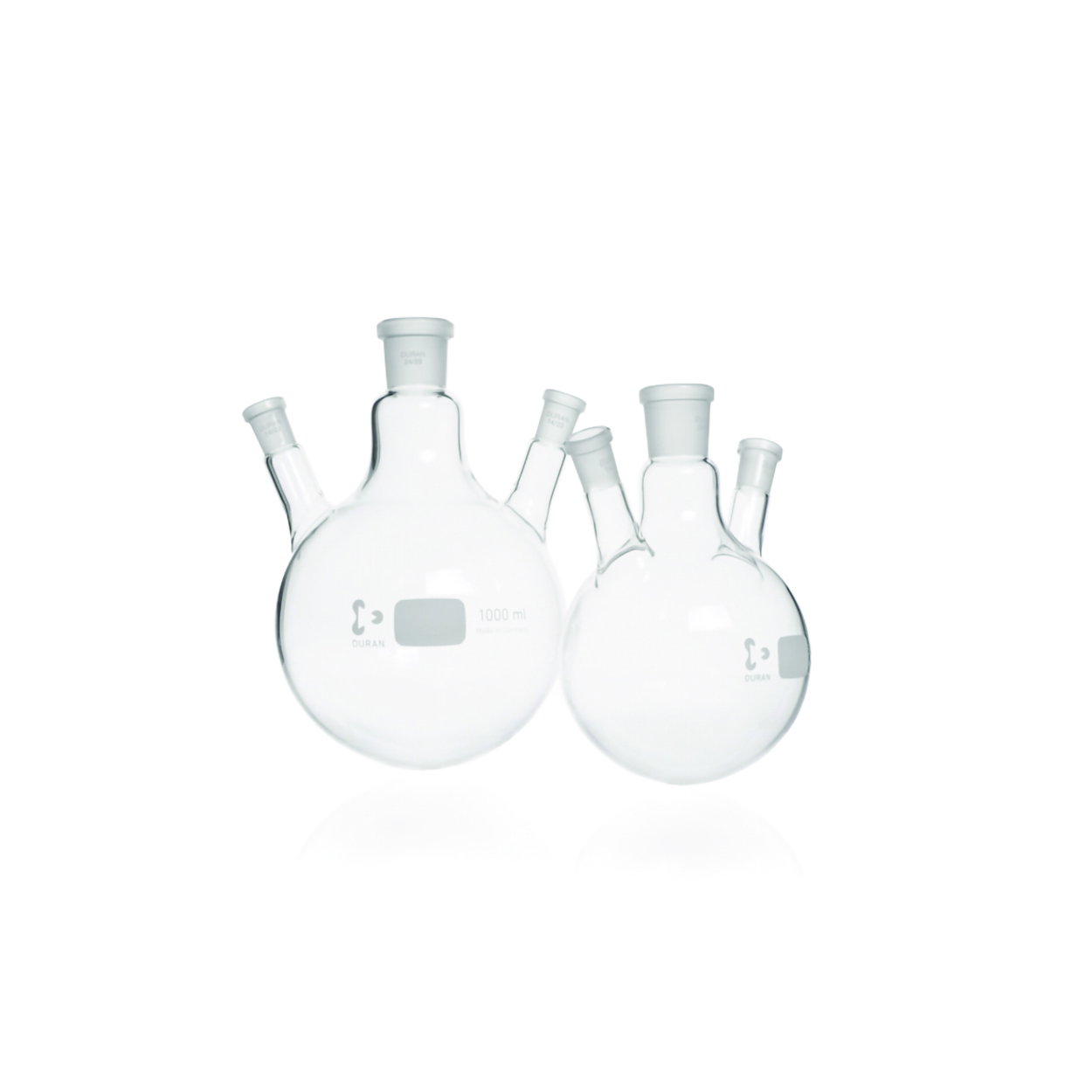 Round-bottom Flask 500 ml Three-neck, Side Necks angled, Center Neck NS 29/32, Side Neck NS 14/23