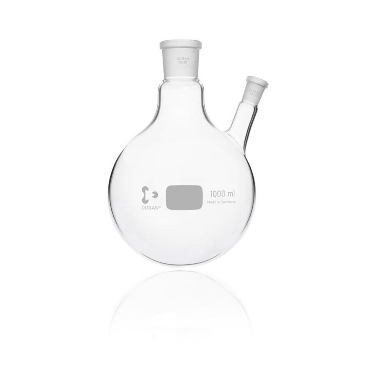 Round bottom flask 1000 ml two necks, DURAN®, centre socket size 29/32, side socket size 14/23