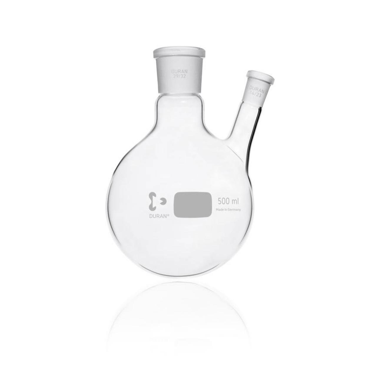Round bottom flask 500 ml two necks, DURAN®, centre socket size 29/32, side socket size 14/23