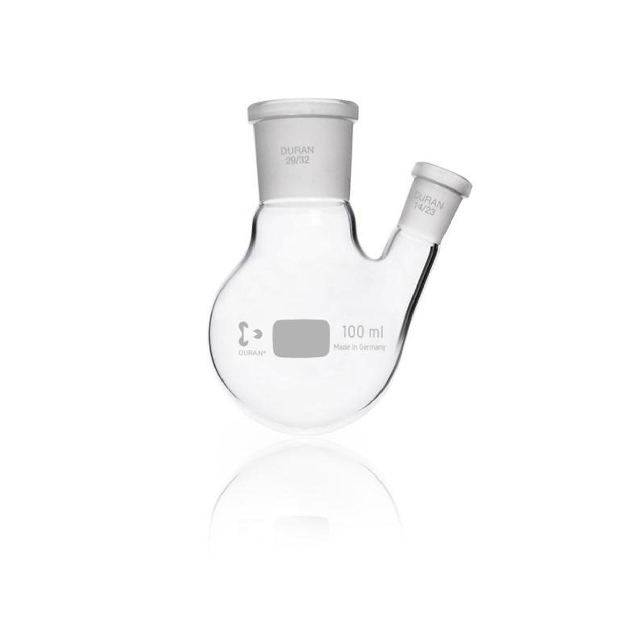 Round bottom flask 100 ml two necks, DURAN®, centre socket size 29/32, side socket size 14/23