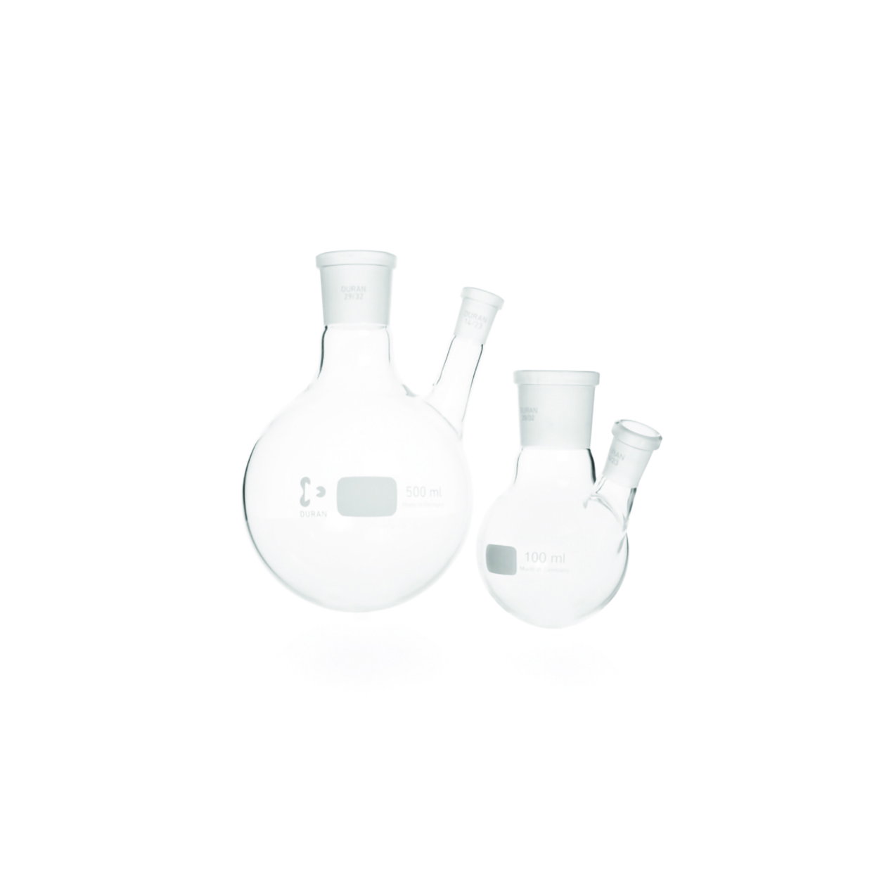 Round bottom flask 500 ml two necks, DURAN®, centre socket size 24/29, side socket size 14/23