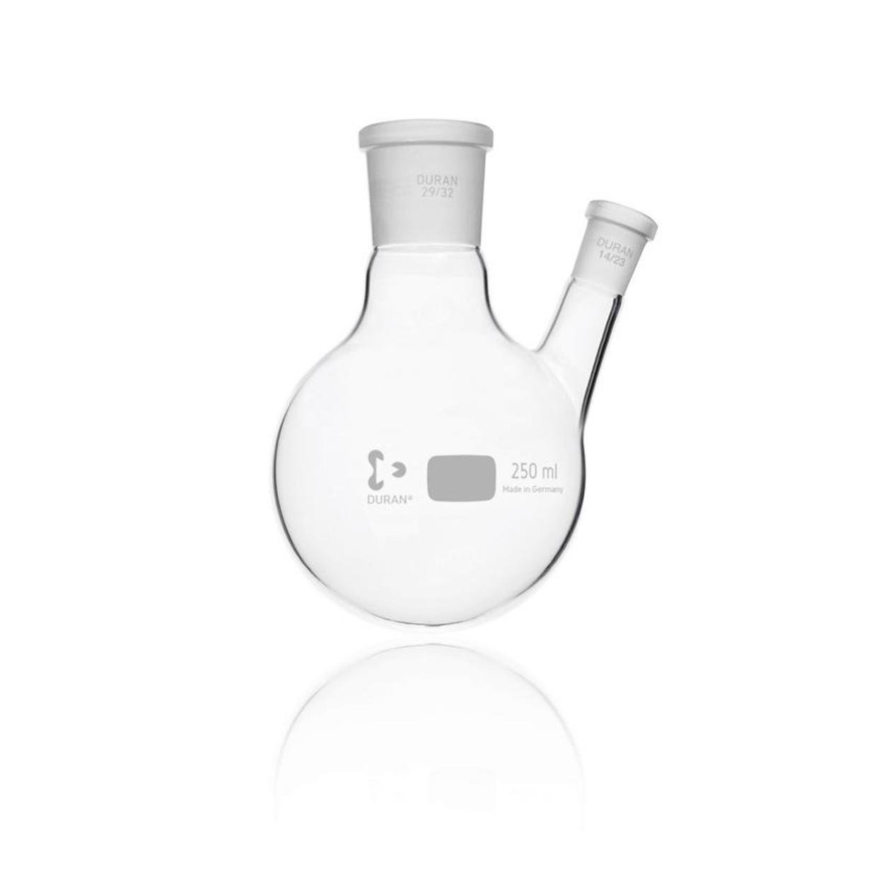 Round bottom flask 250 ml two necks, DURAN®, centre socket size 29/32, side socket size 14/23
