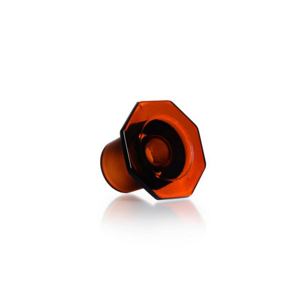 Stopper for NS 60/46 amber, with standard ground joint, octagonal, semi-hollow