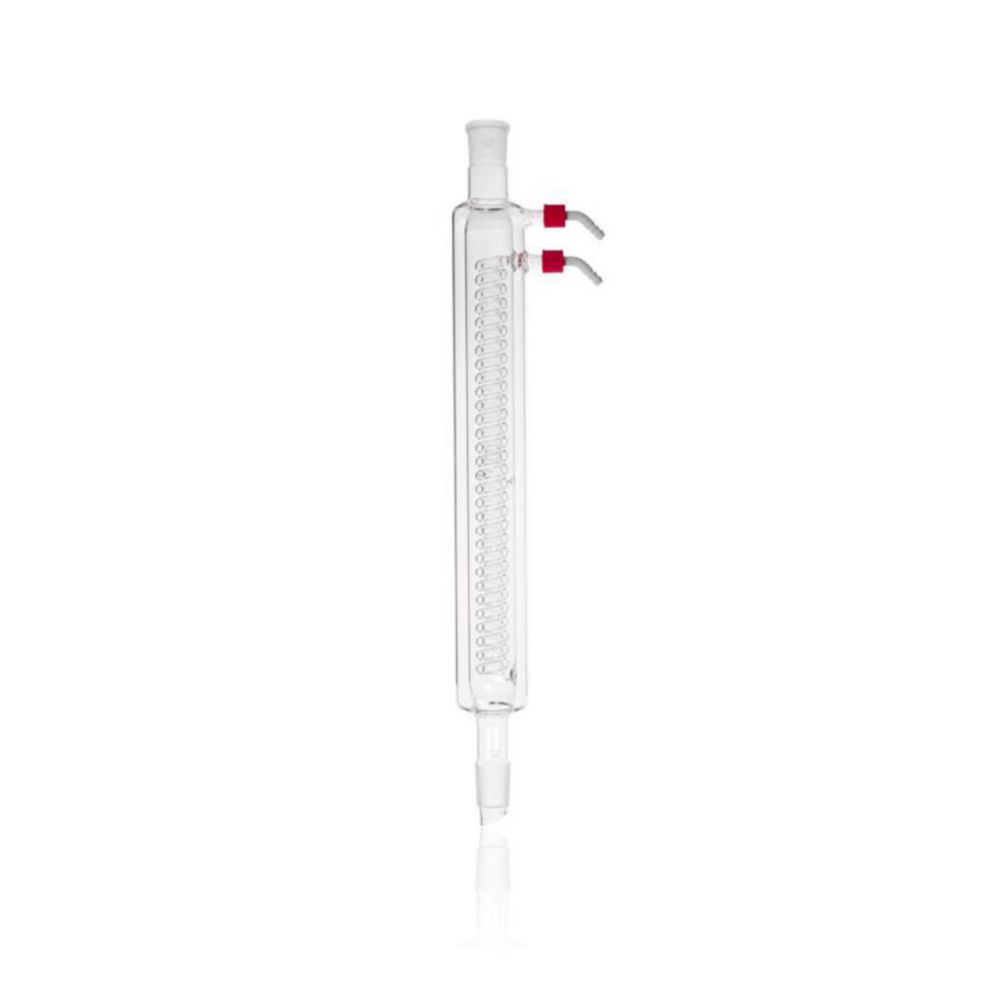 DURAN® Jacketed coil condenser, with 2 screw-on plastic hose connections, NS 24/29, jacket length 250 mm