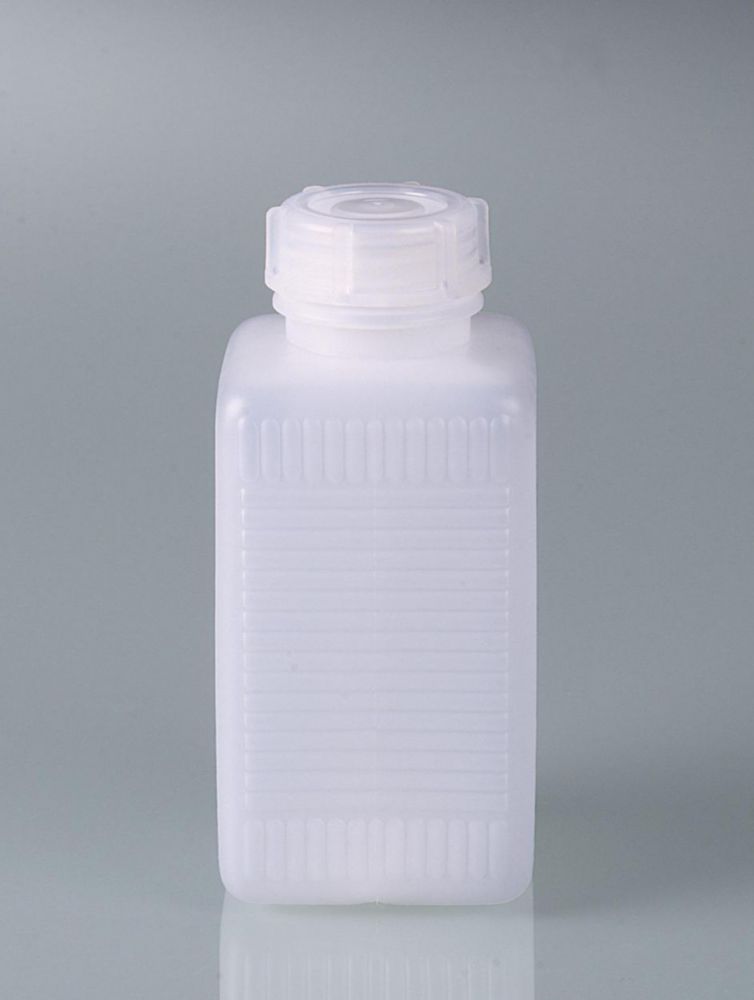 Wide-necked square bottle 500 ml HDPE, with cap