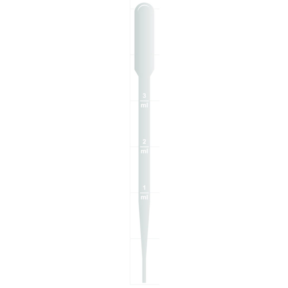 Transfer Pipets 7.5 ml, non-sterile graduated 0.5 to 3 ml, pack of 500