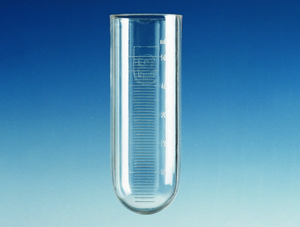 Centrifuge tubes, 50 ml, 35 x 99 mm, PC, straight rim, round bottom, graduated, division 1 ml,